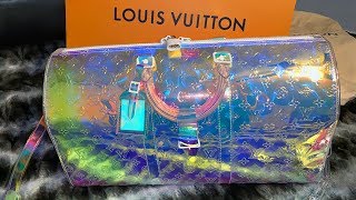 Louis Vuitton Prism Keepall 50 Unboxing  Virgil Abloh SS19 Collection [upl. by Atilol]