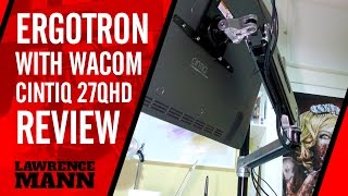 Ergotron Lx Sit Stand Desk Mount LCD Arm for the Wacom Cintiq 27QHD Touch Overview Review [upl. by Day742]