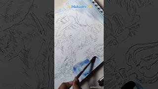 Mahadev abstract painting 🔱❤️✨ harharmahadev mahadev art shiv drawing song bholenath shorts [upl. by Enyak]