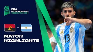 HIGHLIGHTS Angola v Argentina  FIFA Futsal World Cup Uzbekistan 2024 [upl. by Abran505]