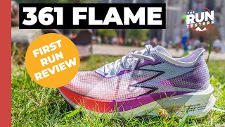 361 Flame First Run Review A surprisingly affordable carbon plate shoe for racing [upl. by Ecirtap]