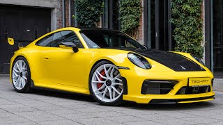 TECHART modified Porsche 911 GTS 992 in Racing Yellow with 560 hp amp lightweight package [upl. by Netnert]