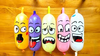 MAKING SLIME WITH MANY FUNNY LONG BALLOON AND GLITTER  SATISFYING SLIME VIDEOS [upl. by Yrellam]