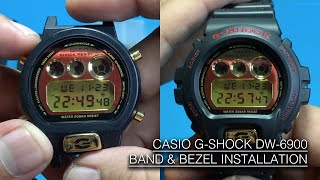 HOW TO INSTALL CASIO GSHOCK DW6900 BAND amp BEZEL  CARA CARA MEMASANG BAND amp BEZEL DW6900 [upl. by Icken105]