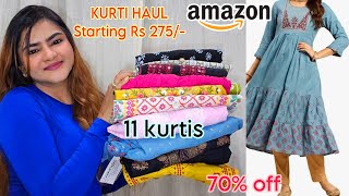 Amazon Best Kurtis for Office College  Starting Rs 275  Amazon Best kurti Haul  New Kurta Haul [upl. by Leventhal715]