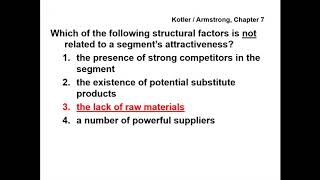 Principles of Marketing  QUESTIONS amp ANSWERS  Kotler  Armstrong Chapter 7 [upl. by Demetris]