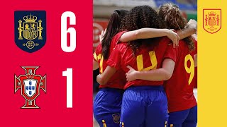 RESUMEN  SUB21 FÚTBOL SALA FEMENINO  España 61 Portugal  🔴 SEFUTBOL [upl. by Aracal]