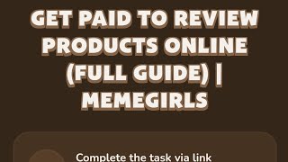 Get Paid to Review Products Online FULL GUIDE  MemeGirls  Memefi Youtube Video Code [upl. by Annazus]