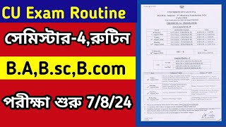 CU semester 4 exam routine 2024  CU 4th semester exam routine 2024  4th semester exam date 2024 [upl. by Einnim97]