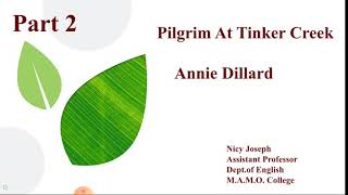 Pilgrim at Tinker Creek by Annie Dillard [upl. by Sophi]