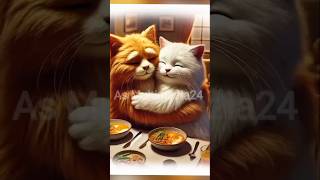 CAT Enjoy Meat Party vidhero catfood meat aistorytelling aiart amazingfrog catfunny [upl. by Aerbma498]