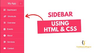 Sidebar Menu Using HTML amp CSS [upl. by Stargell798]