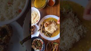 Indian Vegetarian Platter  Rice Dal and Savory sides shorts ytshorts platter thali recipe [upl. by Thera]