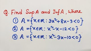 4 Example of Supremum and infimum  Real Analysis [upl. by Ynamad957]