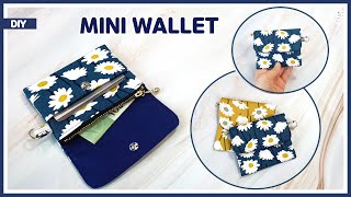 DIY Easy to make mini wallet with zipper  coin purse  sewing tutorial Tendersmile Handmade [upl. by Assirod1]