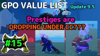 NEW GPO VALUE LIST UPDATE 95 15  PRESTIGE WEAPONS DROPPED UNDER CC [upl. by Suilienroc]