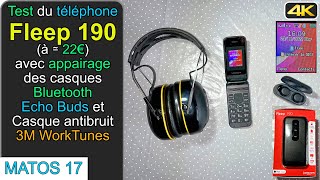 Matos17Test du téléphone Fleep 190 Logicom avec appairage de différents casque Bluetooth [upl. by Odradlig]