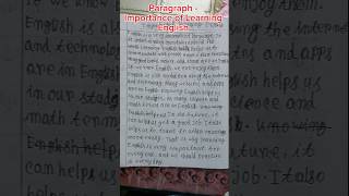 Paragraph  Importance of Learning English [upl. by Wylen]