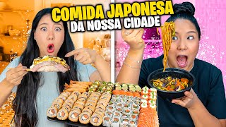 PROVANDO A NOVA COMIDA JAPONESA DA NOSSA CIDADE  Blog das irmãs [upl. by Alyel]