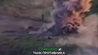 Ukraine war footage Single Ukrainian tank stops the offensive of Russian armored convoy [upl. by Rosane928]