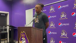 ECU OLB Jeremy Lewis Marshall game press conference [upl. by Valonia365]