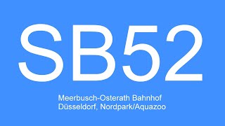 Video Linie SB52  MeerbuschOsterath Bahnhof  Düsseldorf NordparkAquazoo  2021 [upl. by Natsirhc]