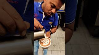 Latte art tutorial  tulip 🌷 😍😍 coffee latteart youtubeshorts shorts art [upl. by Sifan]