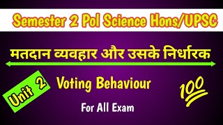 मतदान व्यवहार और उसके निर्धारक matdan vyavhar kya hai  determinants of voting behaviour in india [upl. by Lirba]