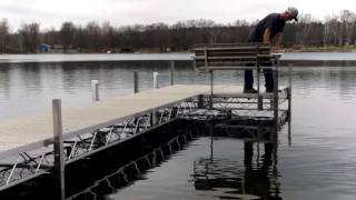 Aluminum Roll In Dock with Screw Legs Custom Portable Docks and Lifts [upl. by Aromas]