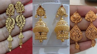 Gold earrings designs new model 2023  Gold Earrings designs 5 gold jhumme LatestJewelleryDesigns [upl. by Ditzel]