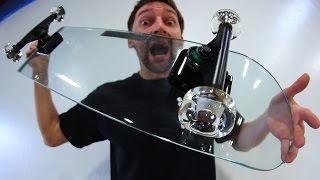 KICKFLIPPING A GLASS SKATEBOARD WITH GLASS WHEELS  YOU MAKE IT WE SKATE IT EP 72 [upl. by Hestia]