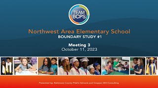 BCPS Northwest Area Elementary School Boundary Study 1  Meeting 3 [upl. by Buatti]