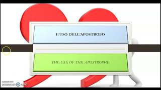 The use of the apostrophe  Luso dellapostrofo [upl. by Polash]