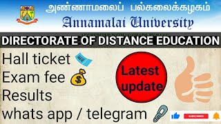 annamalai university latest newsTELEGRAM LINKDDE EXAM DATE [upl. by Barbe]