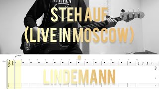 Steh Auf  Lindemann bass cover w tabs Live in Moscow [upl. by Reywas414]