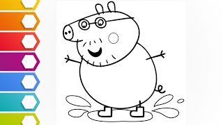 💕❤daddy pig drawing l 🥰easy peppa 🐷🐖pig dad drawing l easy drawing for kids l how to draw peppa pig [upl. by Colpin]