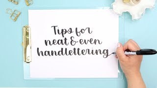 Beginner Brush Lettering  6 Tips for Neat Handlettering  How to Handletter [upl. by Saisoj]