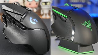 Razer Basilisk Ultimate vs Logitech G502 Lightspeed  featurerich gaming mice [upl. by Aikel]