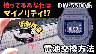 落下衝撃検査＆GショックDW5500のセルフ電池交換方法 casio gshock diy [upl. by Aisital4]