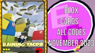 Roblox Blox Cards  All Codes November 2023 [upl. by Ileray]