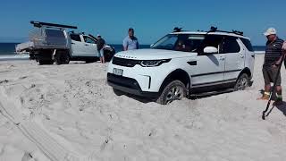 Land Rover Discovery 5 low traction launch demo Bribie Island visit 1 [upl. by Pomcroy]