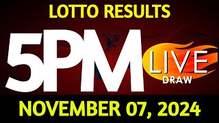 Lotto Result Today 500 pm draw November 07 2024 Thursday PCSO LIVE [upl. by Cheria]