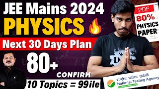 JEE Mains 2024 Score 80 in PHYSICS from 10 Chapters🔥 Next 30 Days Complete Roadmap jee2024 iit [upl. by Athalla364]