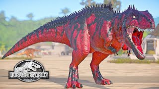 Red Dominion Giganotosaurus VS Isle T REX Torvosaurus  Jurassic World Evolution Dinosaurs Fighting [upl. by Ahcropal]