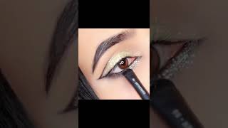 Golden glitter ✨️ partyeyemakeup tutorial youtubeshort [upl. by Ylrahc]