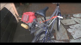 Homemade Weed EaterWeed Wacker Motorized Bike Build part 44 [upl. by Lletnom]