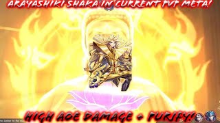 Saint Seiya Awakening KOTZ  Arayashiki Shaka in Current PvP Meta Massive AOE Damage  Purify [upl. by Enylcaj938]