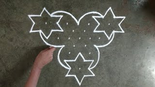 10×1 dots Rangoli designs  easy Rangoli for beginners  Rangoli designs  dots Kolam  muggulu [upl. by Susumu]