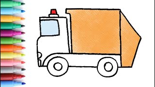 How to Draw a Garbage Truck Easy  Art For Kids Hub [upl. by Atinnor]