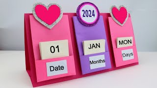 How to make New Year 2024 Desk Calendar  DIY Calendar  Handmade Desk Calendar  New Year Crafts [upl. by Amri]